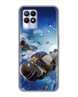 Чехол для Realme 8 Pro с картинкой «Десант PUBG — прыжок»