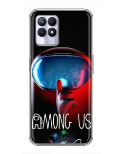 Чехол для Realme 8 Pro с картинкой «Красный импостер — макро»