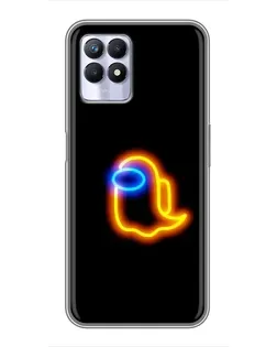 Чехол для Realme 8 Pro с картинкой «Among Us неоновое сияние»