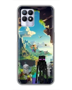 Чехол для Realme 8 Pro с картинкой «Эндермен в лесу»
