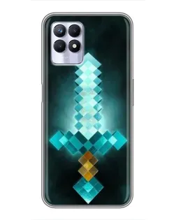 Чехол для Realme 8 Pro с картинкой «Алмазный меч неон»
