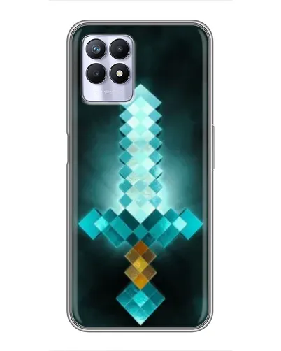 Чехол для Realme 8 Pro с картинкой «Алмазный меч неон»