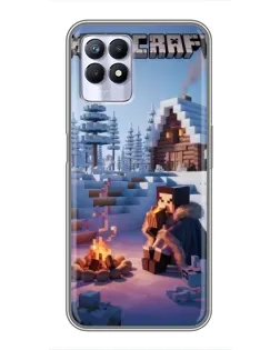 Чехол для Realme 8 Pro с картинкой «Зимний Minecraft»