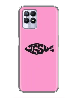 Чехол для Realme 8 Pro с картинкой «Розовый символ  Jesus»