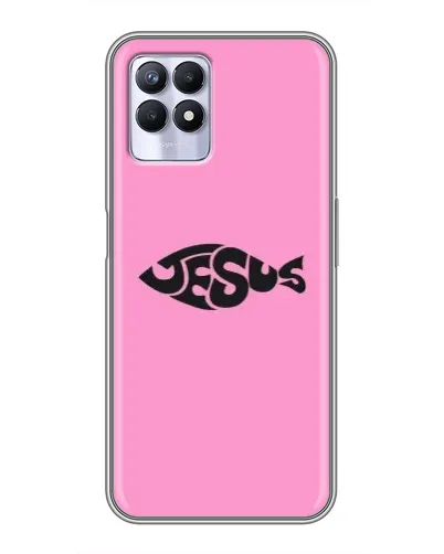 Чехол для Realme 8 Pro с картинкой «Розовый символ Jesus» Чехол для Realme 8 Pro с картинкой «Розовый символ Jesus»