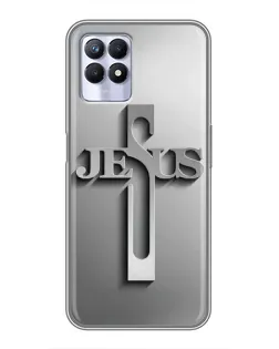 Чехол для Realme 8 Pro с картинкой «Металлический крест Jesus»