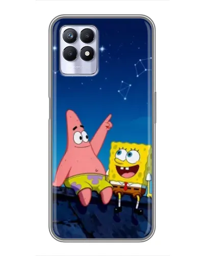 Чехол для Realme 8 Pro с картинкой «Губка Боб и Патрик ночью» Чехол для Realme 8 Pro с картинкой «Губка Боб и Патрик ночью»