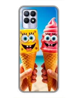 Чехол для Realme 8 Pro с картинкой «Спанч Боб мороженое»