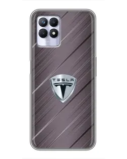 Чехол для Realme 8 Pro с картинкой «Металлическая текстура Tesla»