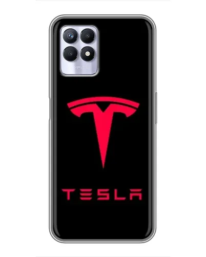 Чехол для Realme 8 Pro с картинкой «Tesla Red Logo»