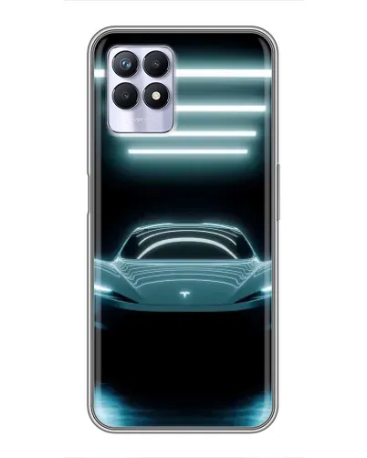 Чехол для Realme 8 Pro с картинкой «Tesla в неоне»