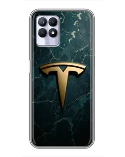 Чехол для Realme 8 Pro с картинкой «Мраморная Tesla Gold»