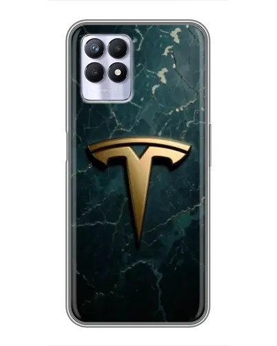 Чехол для Realme 8 Pro с картинкой «Мраморная Tesla Gold»