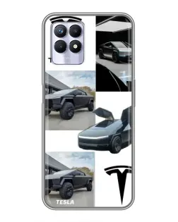 Чехол для Realme 8 Pro с картинкой «Коллаж Cybertruck Tesla»