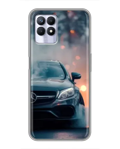 Чехол для Realme 8 Pro с картинкой «Mercedes — ночной город»