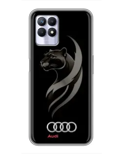 Чехол для Realme 8 Pro с картинкой «Графика — пантера и Audi»