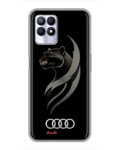 Чехол для Realme 8 Pro с картинкой «Графика — пантера и Audi»