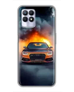 Чехол для Realme 8 Pro с картинкой «Audi в огненном дыму»