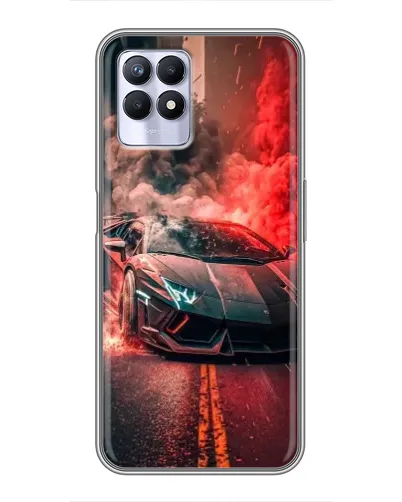Чехол для Realme 8 Pro с картинкой «Lamborghini красный дым»