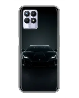 Чехол для Realme 8 Pro с картинкой «Черный Lamborghini Aventador»
