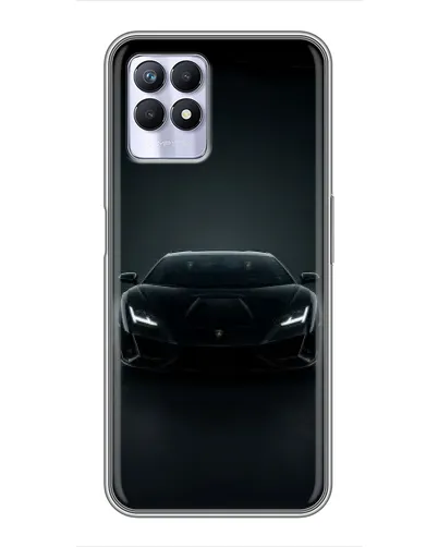 Чехол для Realme 8 Pro с картинкой «Черный Lamborghini Aventador»