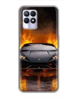 Чехол для Realme 8 Pro с картинкой «Lamborghini в огне»