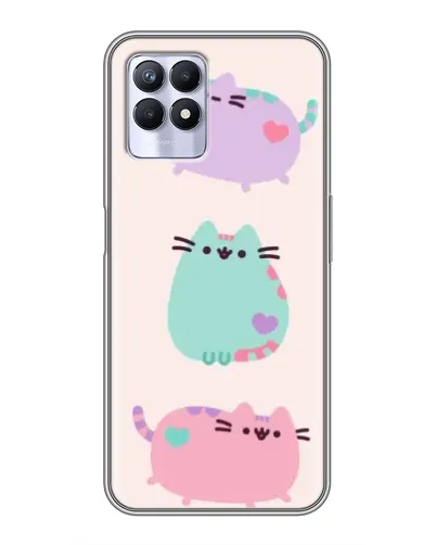 Чехол для Realme 8 Pro с картинкой «Pusheen трио»