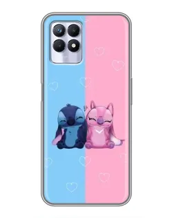 Чехол для Realme 8 Pro с картинкой «Stitch и Angel Love»