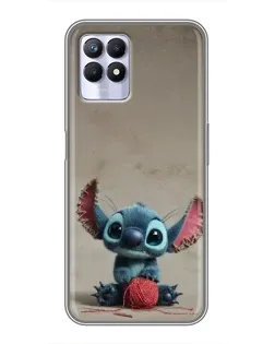 Чехол для Realme 8 Pro с картинкой «Стич на коричневом фоне»
