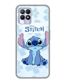 Чехол для Realme 8 Pro с картинкой «Stitch среди цветов»
