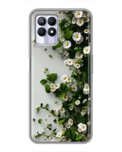 Чехол для Realme 8 Pro с картинкой «Ветка мелких белых цветов»