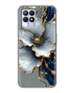 Чехол для Realme 8 Pro с картинкой «Белый цветок и золотой флюид»