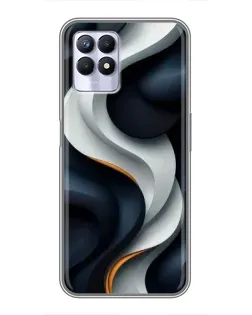 Чохол для Realme 8 Pro з картинкою «Об'ємні чорно-білі стрічки»