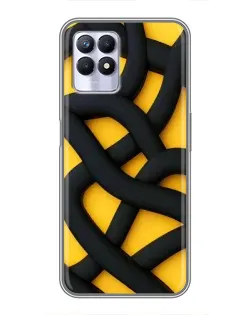 Чохол для Realme 8 Pro з картинкою «Чорне жовте переплетення»