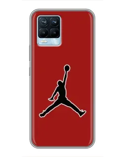 Чехол для Realme 8 с картинкой «Jordan Red Back»