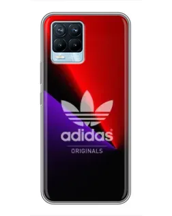 Чехол для Realme 8 с картинкой «Adidas Red Neon»