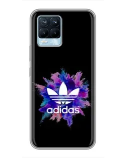 Чехол для Realme 8 с картинкой «Взрыв красок Adidas»