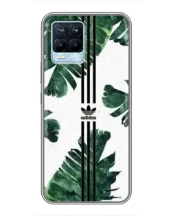 Чехол для Realme 8 с картинкой «Пальмовые листья адидас»