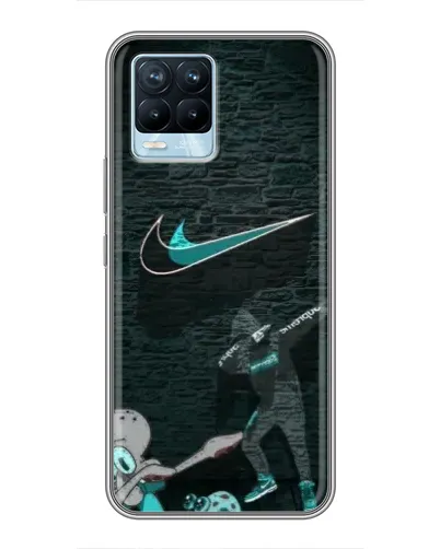 Чехол для Realme 8 с картинкой «Спортивный арт Nike»