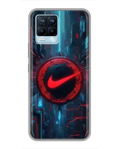 Чехол для Realme 8 с картинкой «Техногенный стиль Nike»