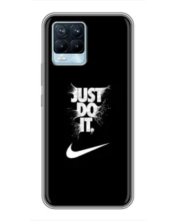 Чехол для Realme 8 с картинкой «Текстовый принт Nike»