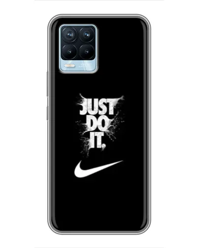 Чехол для Realme 8 с картинкой «Текстовый принт Nike»
