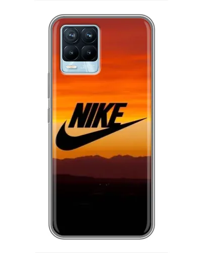 Чехол для Realme 8 с картинкой «Nike — вечерний горизонт»