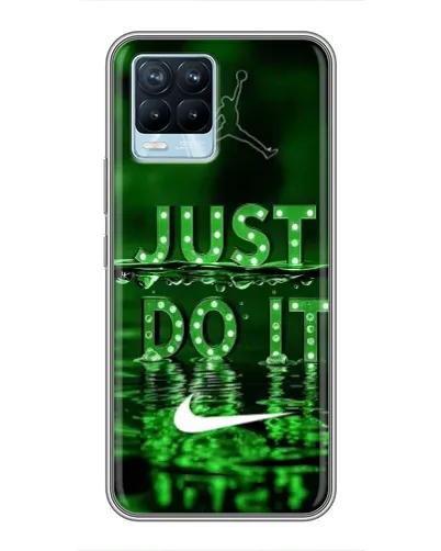 Чехол для Realme 8 с картинкой «Зеленый неоновый Nike»