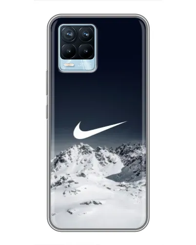 Чехол для Realme 8 с картинкой «Nike — зимние горы»