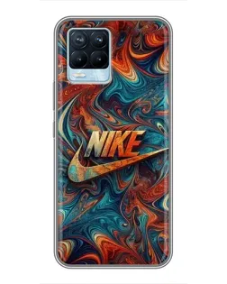 Чехол для Realme 8 с картинкой «Nike в абстракции»