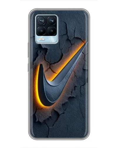 Чехол для Realme 8 с картинкой «Объемный логотип Найк»