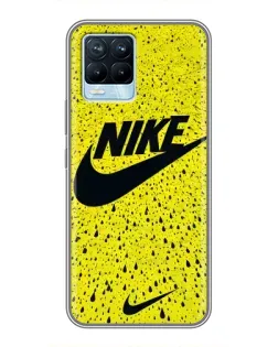Чехол для Realme 8 с картинкой «Желтый текстурный Nike»