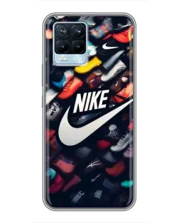 Чехол для Realme 8 с картинкой «Коллекция кроссовок Nike»