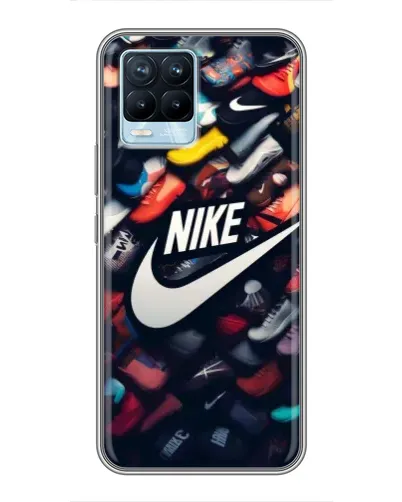 Чехол для Realme 8 с картинкой «Коллекция кроссовок Nike»